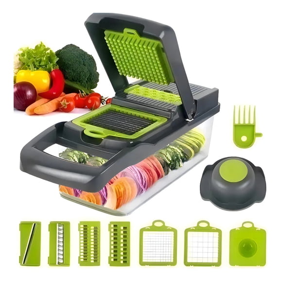 Procesador Picador Cortador Rallador Vegetal Fruta Alimentos Contenedor Mandolina Multifuncional Con Cuchillas FIGOIMPORT