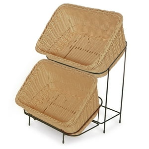 Get - Set De 2 Canastos Con Soporte De Exhibición Color Madera 23.5X33 Cm