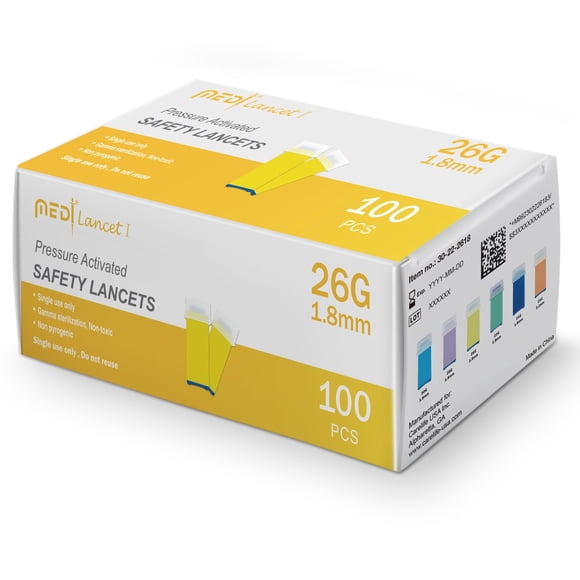 Lancetas Medt 26G 1,8 mm - Pack de 100