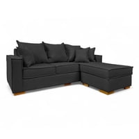 Mbc - Sofá Multifuncional Girona Tela Lino Negro