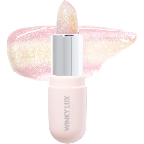 Bálsamo labial Winky Lux Glimmer Balm, pH que cambia de color, vegano, rosa