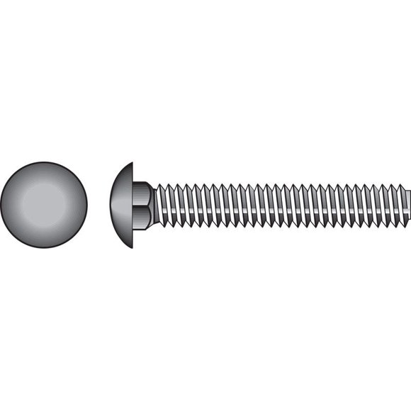 Carriage Bolt HILLMAN de acero galvanizado, 8 cm de largo, 5/16 pulgadas, 1 paquete