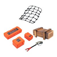 Magideal - Decoración De Techo De Coche Rc Accesorios De Techo De Coche De Control Remoto Red De Equipaje Caja De Madera Actualización Resistente Para Scx10 Para Red Negra