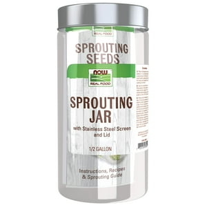 Jarra Sprouting Jar Now Foods Con Rejilla De Acero Inoxidable, 1 Litro