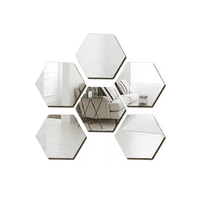 Genérico - Set Espejos Decorativos Vinilo Pared Acrílico Adhesivos Hexagonales Marinshop