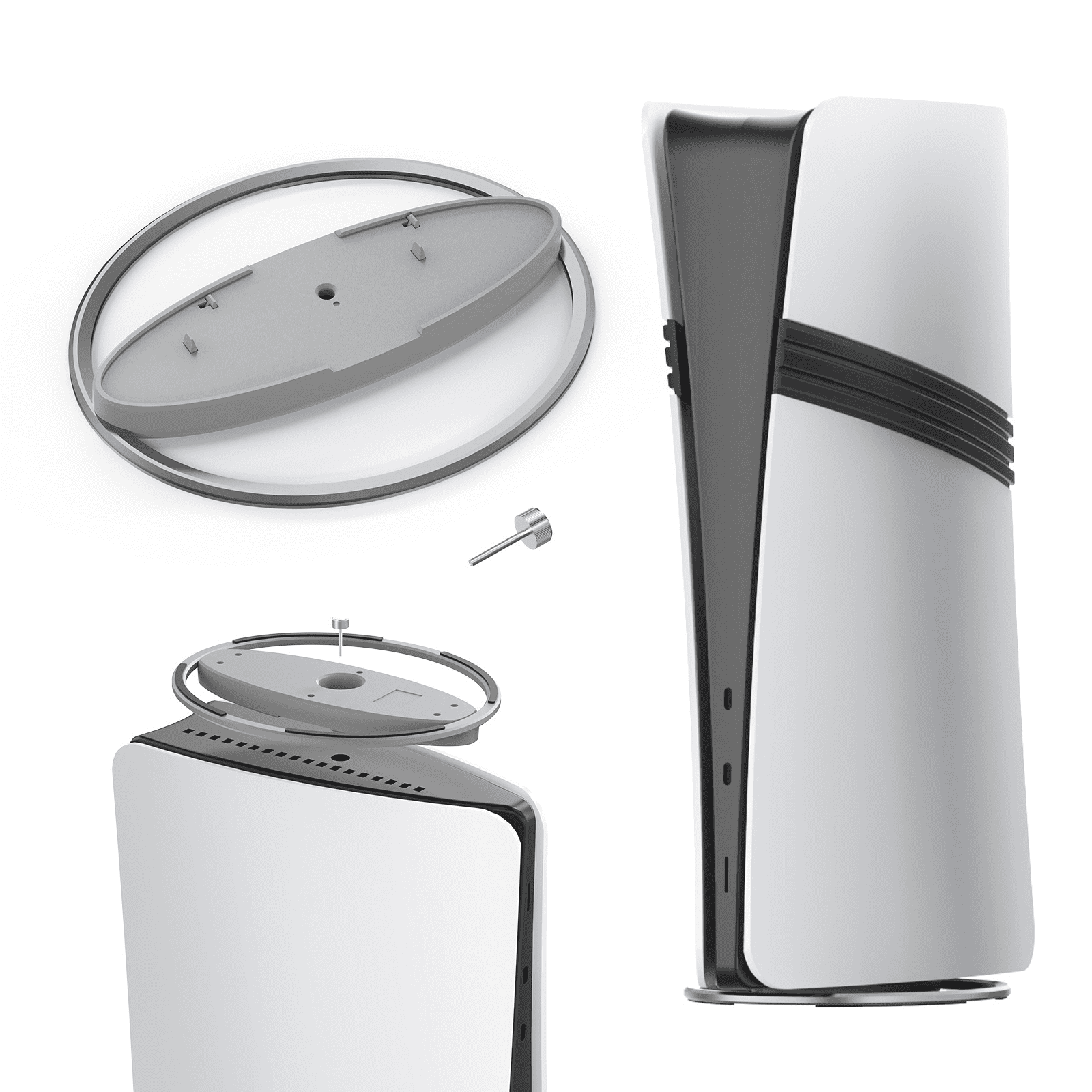 Genérico - Soporte Metálico Vertical Con Base Antideslizante Compatible Con La Consola Playstation 5 Slim/pro - Soporte Portátil Para Consola De Juegos Ps5 Host-gris