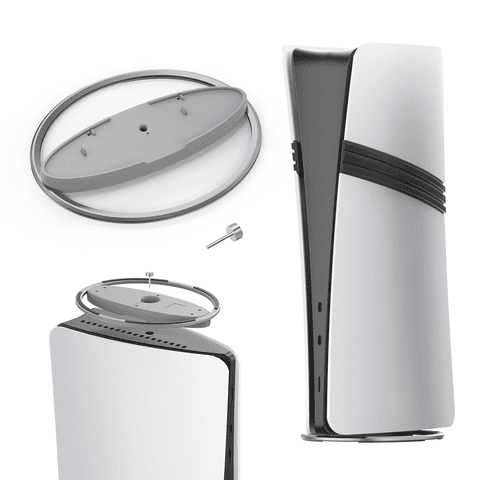 Genérico - Soporte Metálico Vertical Con Base Antideslizante Compatible Con La Consola Playstation 5 Slim/Pro - Soporte Portátil Para Consola De Juegos Ps5 Host-Gris