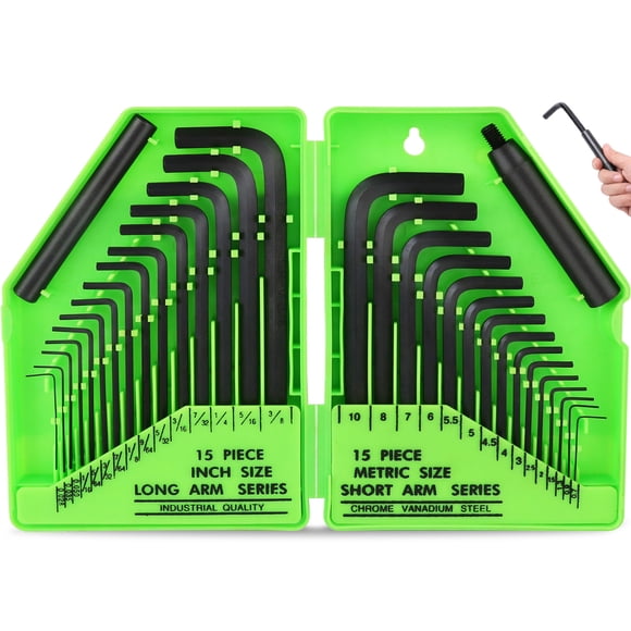 Juego de llaves hexagonales SWANLAKE, 32 piezas, juego de llaves Allen de 0,7 a 10 mm