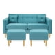 thumbnail image 1 of Sofa New Retro 3c + 2 Pouf Felpa 05 Turquesa, 1 of 6