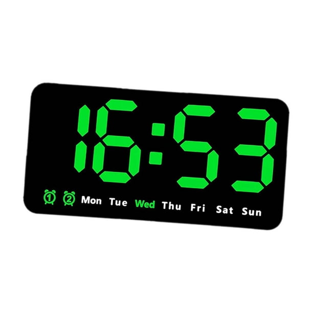 Reloj Digital De Escritorio Regulable LED Despertador De Escritorio Para Dormitorio Adulto Oficina Verde