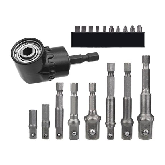 Right Angle Attachment,Socket Extension Set,1/4 Inch Right Angle Close Quarters Ratcheting Reversible Screwdriver Set for Man Power Tool Accessories Corto