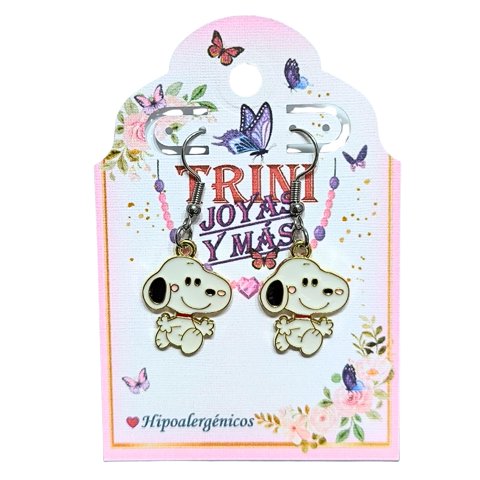 Trini Joyas Y Mas - Aros De Snoopy Tierno, Ganchos De Acero