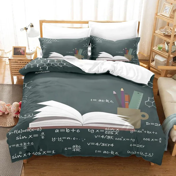 Blackboard Formula Adult Boys Single Double Full Queen King Size Duvetcover Bedroom Math Genius New Quilt Cover Pillowcase