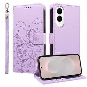 Funda Billetera Foxdock Compatible Con Samsung Galaxy S25 Edge, Diseño Perrito Tierno, Ranuras Para Tarjetas Y Soporte Plegable