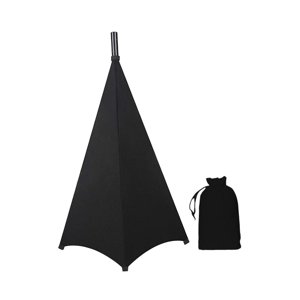 Magideal - Cubierta De Soporte De Altavoz Con Luz Para Dj, Altura Ajustable Con Bolsa De Almacenamiento, Práctico De Usar, Soporte Para Trípode, Falda De Malla Negro 3 Lados