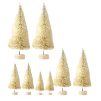 Bothyi - 8 Adornos De Pino En Miniatura De Escritorio Para Escritorio, Fiesta De Navidad, Vacaciones, Color Beige