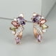 thumbnail image 1 of Multicolor Birthstone Dangle Earrings Marquise Cut Red Purple Olive Green Stone Ear Drop Flower Leaf Delicate Ear Jewelry Gift, 1 of 3