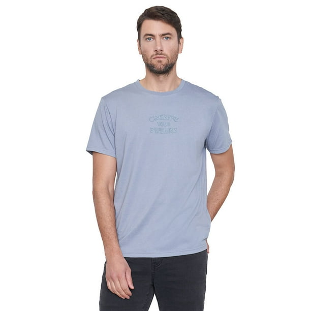 Polera Hombre Focal Print Color Celeste Corona