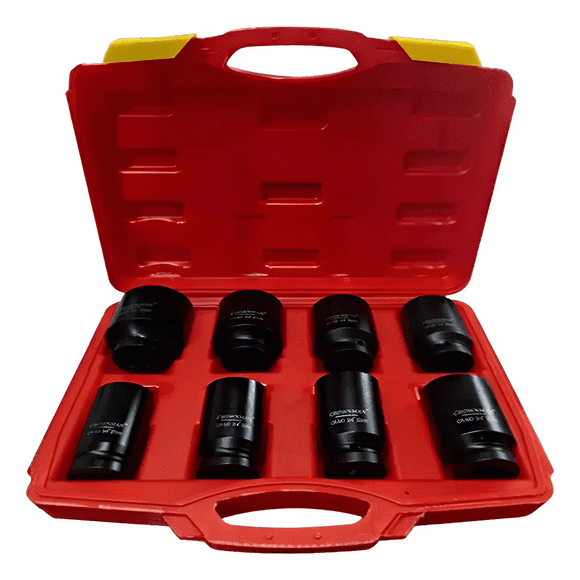Juego Caja Dados Impacto 3/4 Professional 8 Piezas Crownman Negro