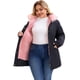 thumbnail image 2 of Agnes Orinda Chaqueta Parka Rompevientos para Mujer Talla Grande con Capucha de Piel Sintética Cremallera Cintura con Cordón Forro de Felpa Abrigo de Invierno con Bolsillos L Negro Rosa, 2 of 5