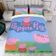 thumbnail image 4 of Peppa Pig Conjunto de sábanas temático, trío de piezas, cómodo y amigable con la piel, diseño único, regalo de decoración para el hogar para familiares, amigos y fans, 90 cm * 190 cm, 4 of 6