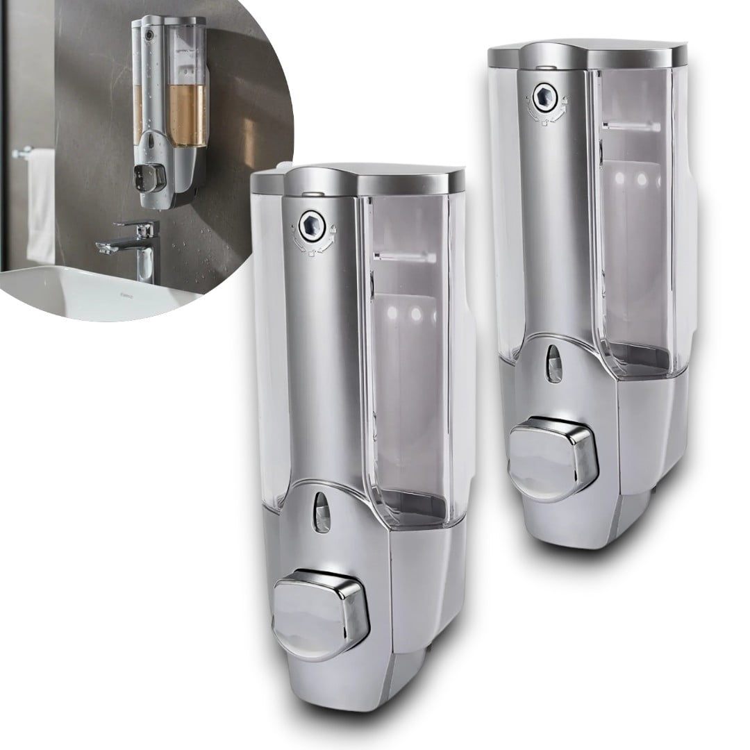 Genérico - Pack X2 Dispensador De Jabon Liquido Gel Para Pared 350ml