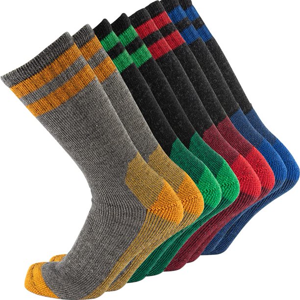 Calcetines de lana Cerebro Merino para hombre, senderismo a media pantorrilla, 4 pares