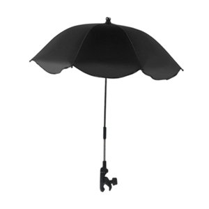 Magideal - Sombrilla Para Cochecito, Silla De Playa, Sombrilla Con Abrazadera, Protección Solar, Impermeable, Resistente Al Desgarro, Para Patio, Piscina, Jardín Negro
