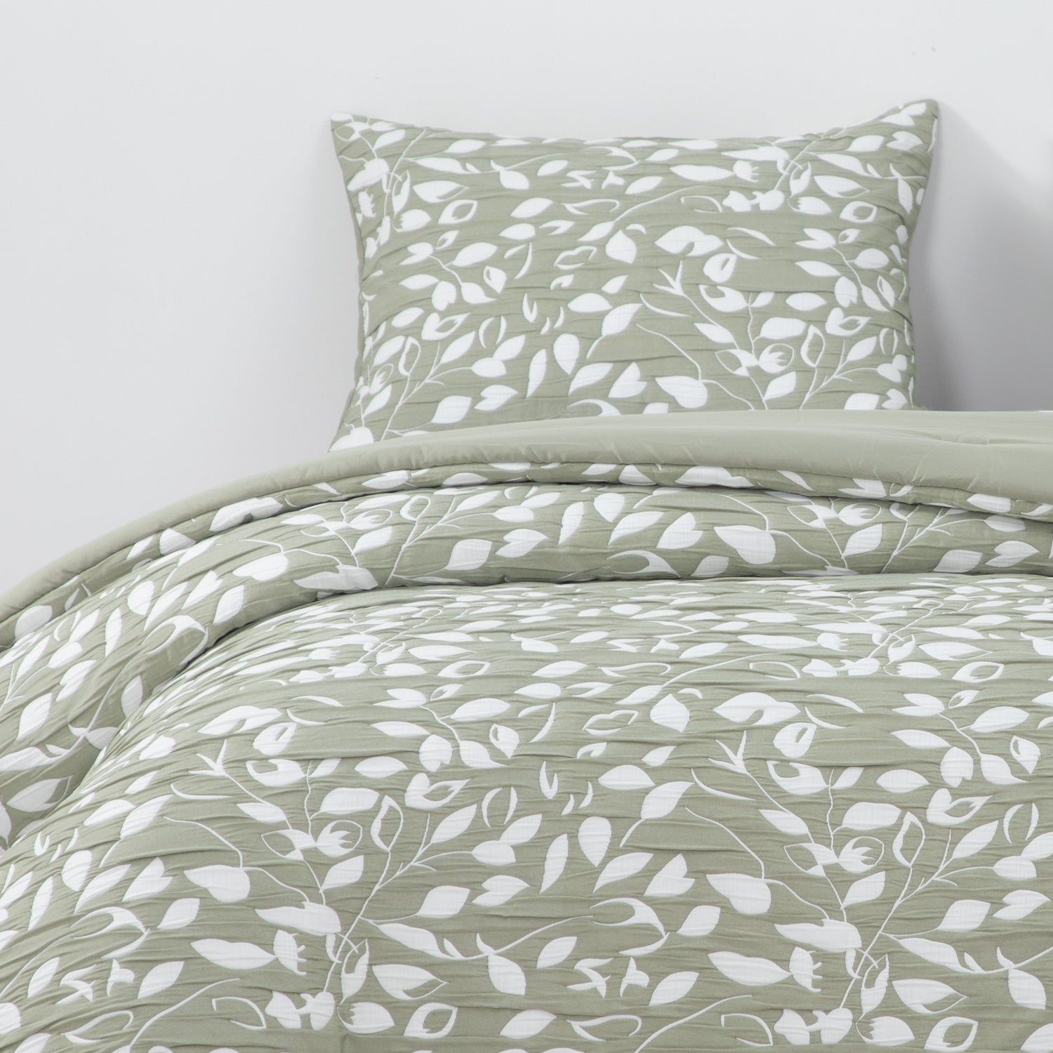 Hebra - Cobertor Jacquard 1.5p Hojas Verde