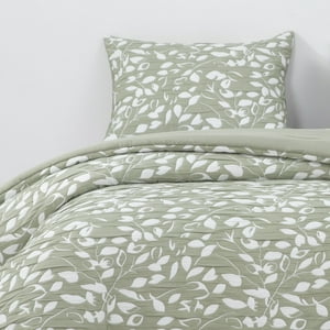 Hebra - Cobertor Jacquard 1.5P Hojas Verde
