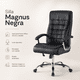 thumbnail image 5 of Silla Ejecutiva Magnus Negra con Respaldo Alto Acolchado, Ruedas y Base Cromada para Oficina, 5 of 8
