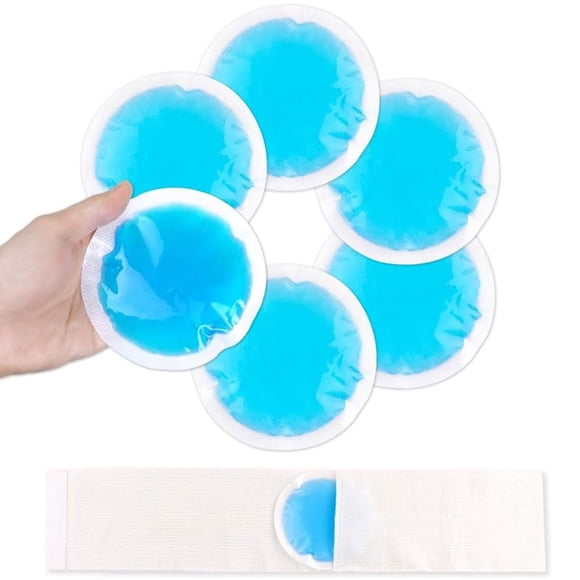 Paquete de 6 Bolsas de Hielo Redondas NEWGO 11 cm para Terapia Caliente y Fría