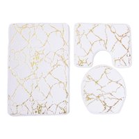 Magideal - Juego De Alfombrillas De Baño De 3 Uds., Decoración Lavable Antideslizante, Alfombrilla De Baño, Alfombrilla De Contorno Transpirable, Alfombrilla De Blanco