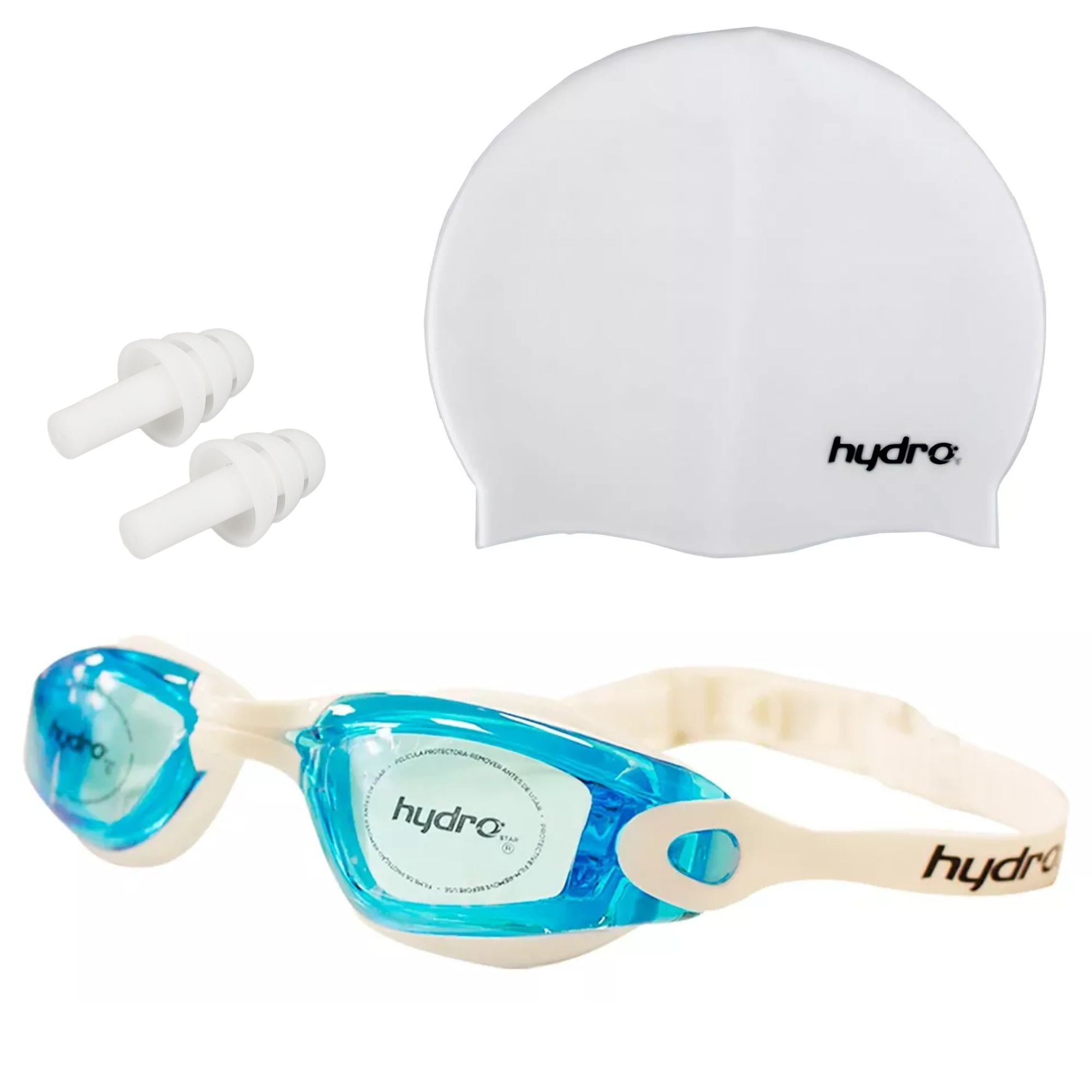 Set Natación Adulto Hydro®: Gorra + Lentes + Tapones Oído