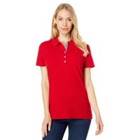 Polo Tommy Hilfiger Liso De Manga Corta Color Escarlata Para Mujer