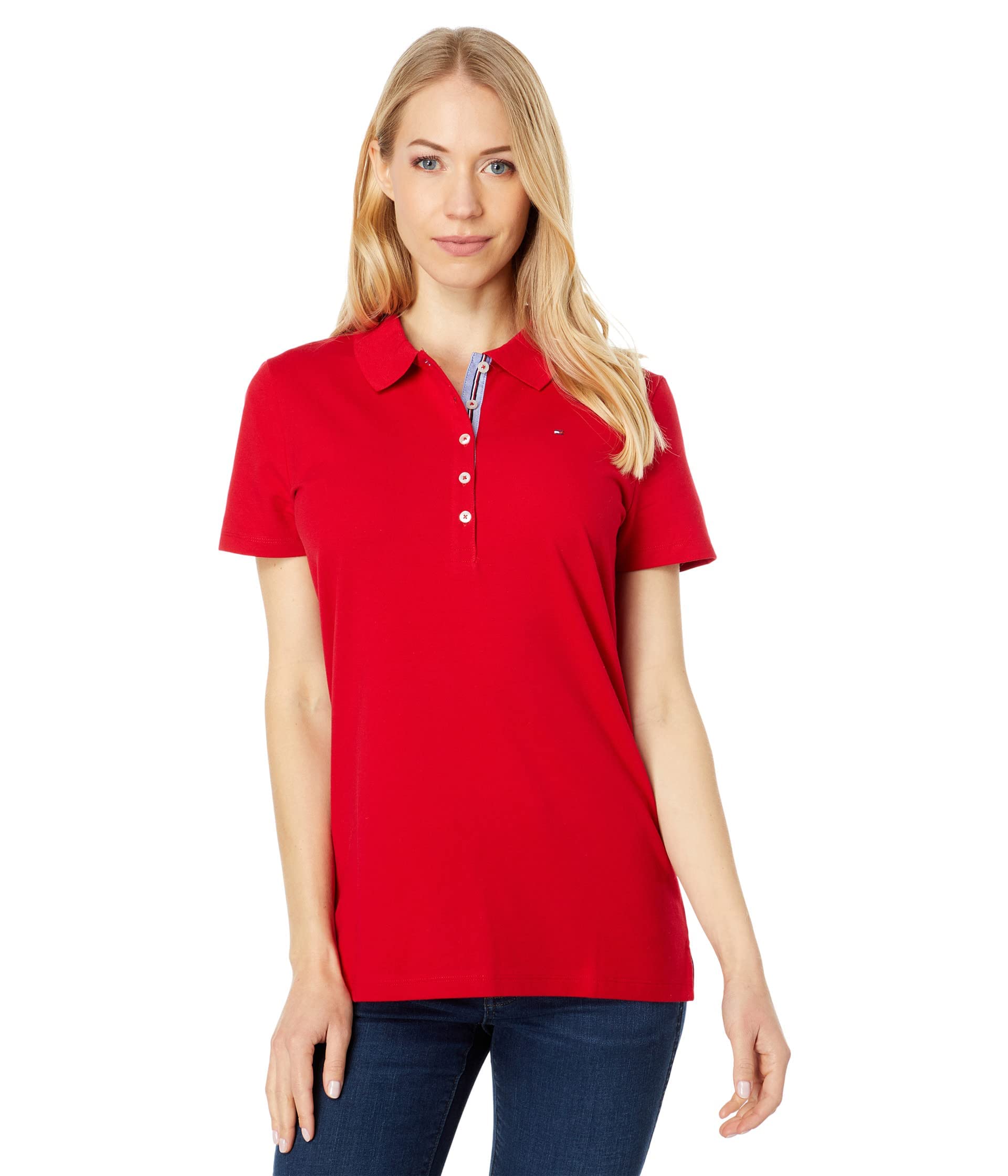 Polo Tommy Hilfiger Liso De Manga Corta Scarlet Xl