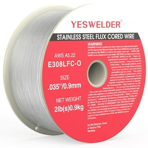 Alambre Con Núcleo Flux Yeswelder E308Lfc-O De Acero Inoxidable 0,9 Mm 1 Kg