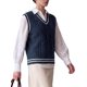 thumbnail image 4 of INSPIRE CHIC Chalecos de Suéter de Punto de Cable con Cuello en V para Mujer Sin Mangas Ajuste Regular Vintage Azul Marino Medio, 4 of 5