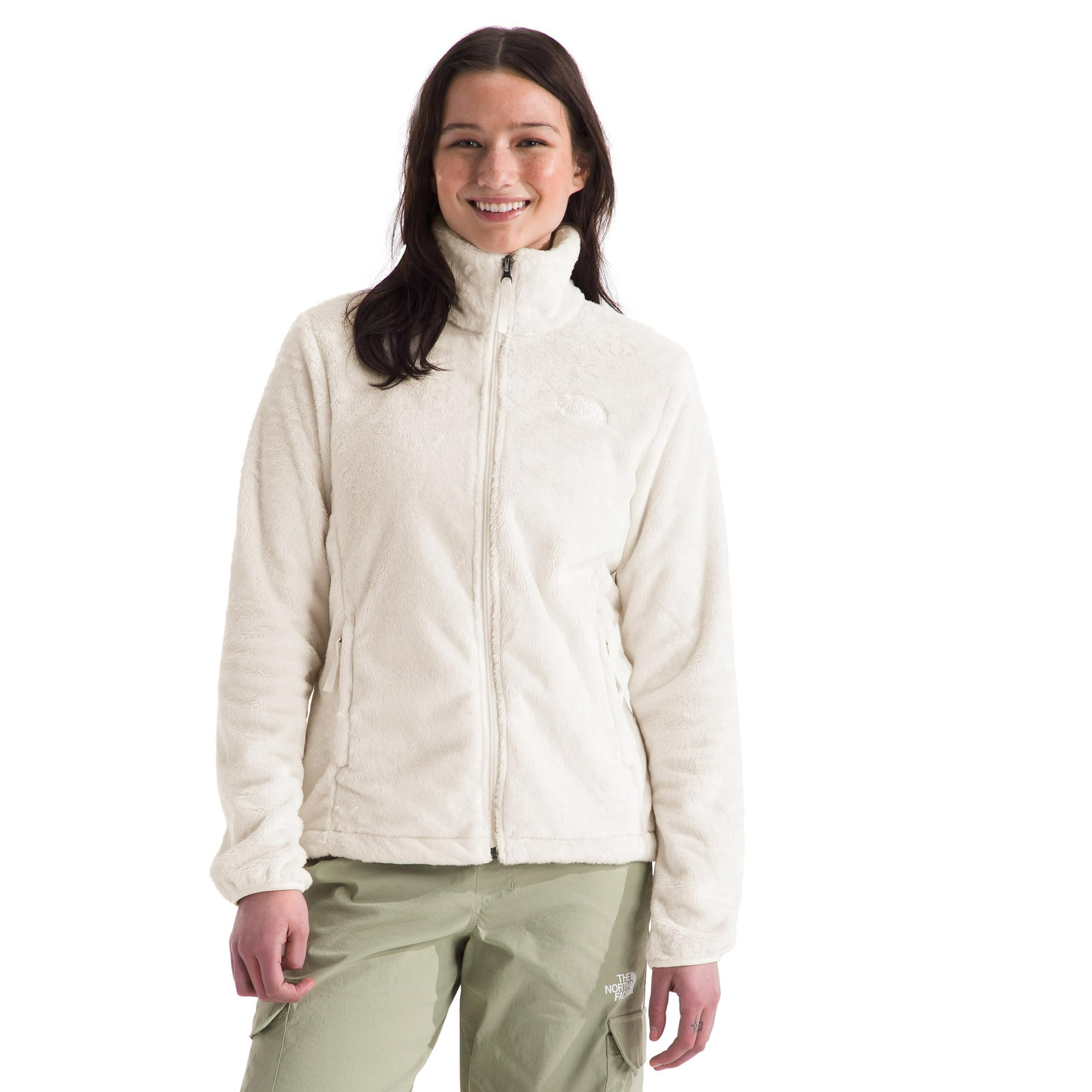 Chaqueta The North Face Osito Para Mujer, Forro Polar Con Cremallera Completa, Color Blanco Dune