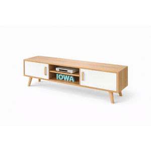 Space Home - Rack Tv Nórdico Blanco Madera 120 Cm Para Tv 50” 120 Cm