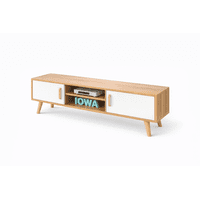 Space Home - Rack Tv Nórdico Blanco Madera 120 Cm Para Tv 50” 120 Cm