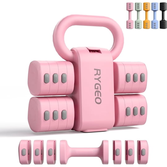 Mancuernas Ajustables Rygeo 2 En 1, 4 Niveles, 2.2 Lb