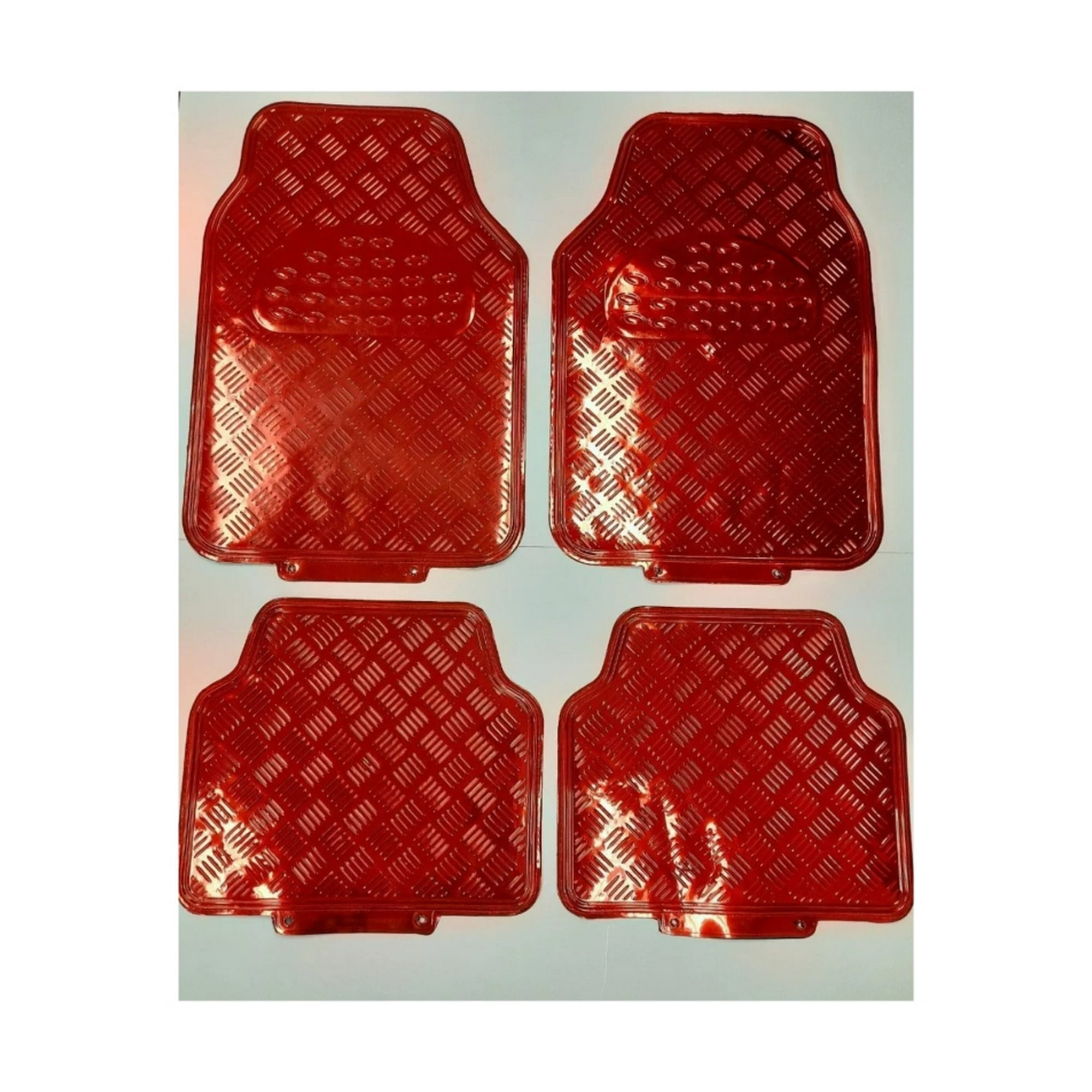 Mundo Accesorios - Alfombra Auto Goma Tuning 4 Piezas Rojo