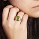 thumbnail image 2 of Anillo BERTHA Juliet chapado en oro blanco de 18 quilates con circonita cúbica verde claro, 2 of 3