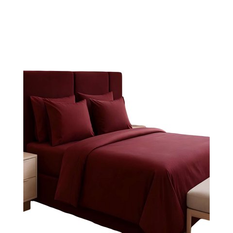 Genérico - Sabana Plaza Y Media 200 Hilos Burdeo
