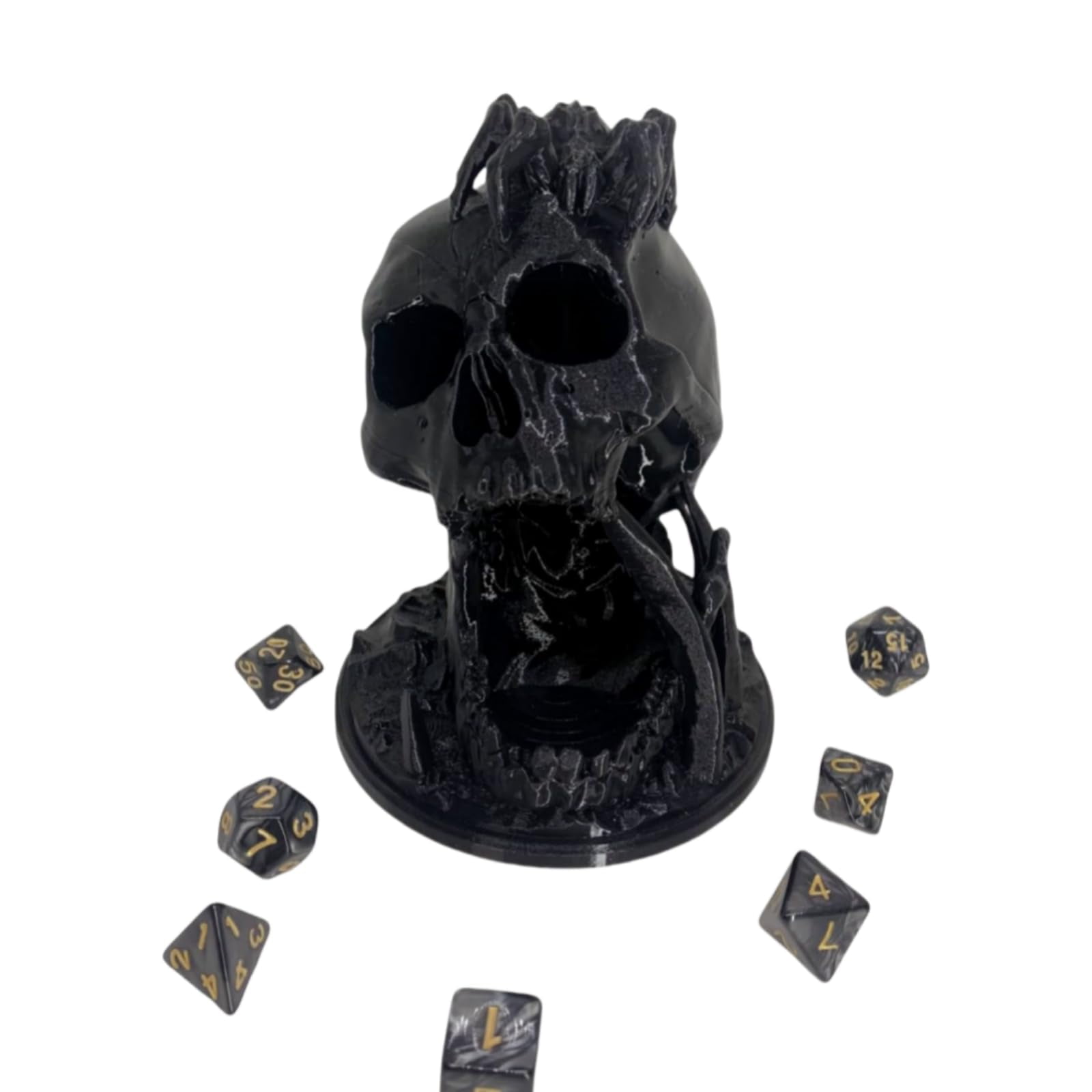 Accesorio - Dice Tower XJPONGC Skull Dungeons and Dragons con 7 piezas D20