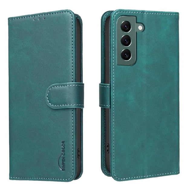 Funda Billetera para Samsung Galaxy S22 PLUS Protección RFID y Soporte Ajustable Verde