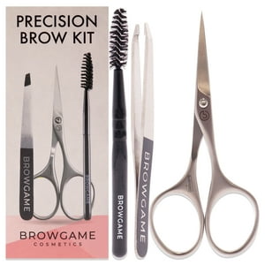 Browgame - Kit De Cejas De Precisión De Para Mujeres: Pinza Inclinada Original, Tijera Para Cejas, Pincel De Bobina