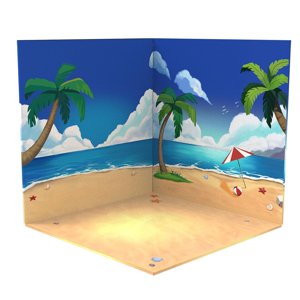 Bothyi - 1:6 Fondo Escena Organizador Escena Vehículo Modelo Escaparate Para Figuras De Acción Playa