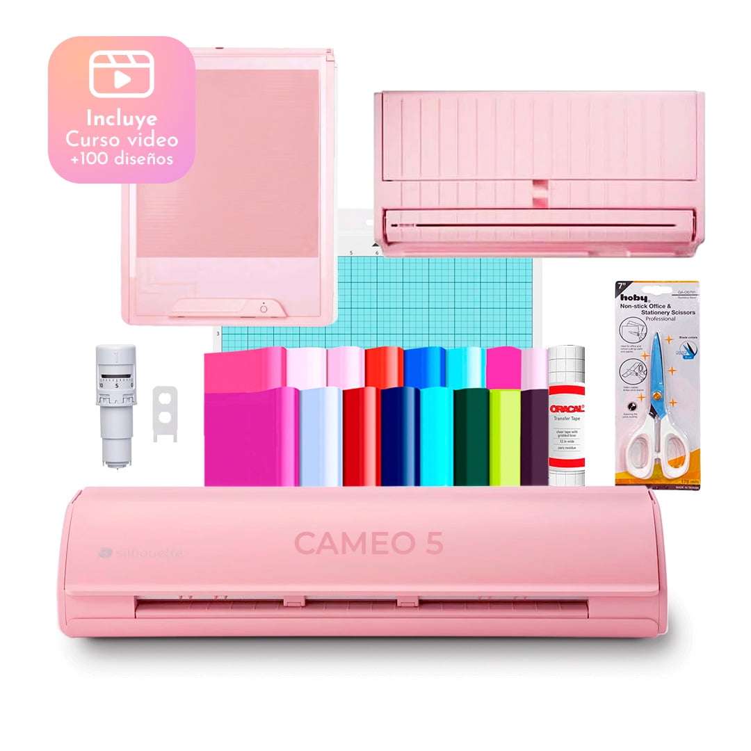 Kit Silhouette Cameo 5 Color Rosado + Insumos + Curso En Video